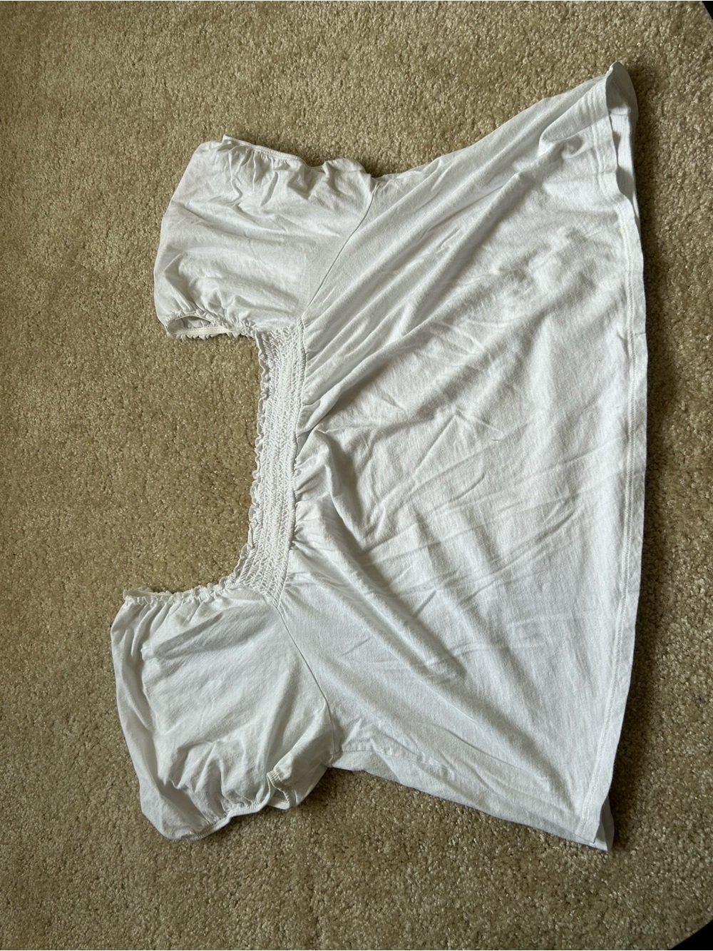 American Eagle Outfitters White Off-Shoulder Puff Sleeve Sleep Top